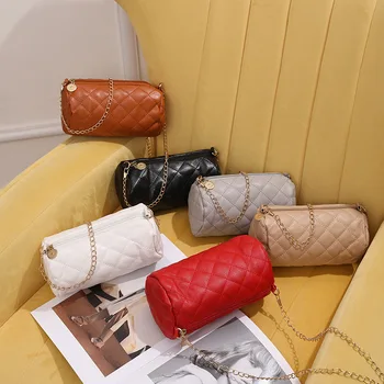 Eşkenar dörtgen Nakış Silindir Çanta Moda Moda Omuz askılı çanta Net Ünlü Canlı Batı Tarzı Yastık Cep Telefonu Çantası