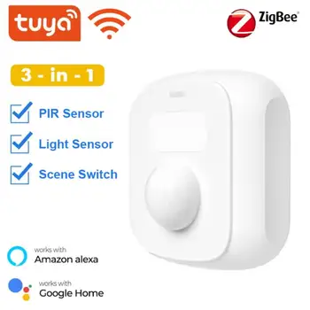 Tuya WiFi Zigbee insan Hareket Sensörü akıllı ev PIR Hareket sensör dedektörü ışık sensörü ile Sahne Anahtarı fonksiyonu Akıllı Yaşam