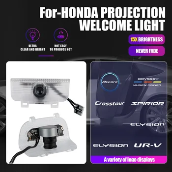 2 ADET Araba kapı Projektör dekor lambası LED karşılama ışıkları Honda Accord ELYSİON Crosstour SPİRİOR ODYSSEY CİVİC MUGEN güç UR-V