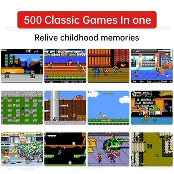 Taşınabilir Mini video oyunu Konsolu Retro Oyun Çocuk elde kullanılır oyun konsolu 8-Bit Oyun Oyuncu Dahili 500 Oyunları AV Çocuklar İçin Hediye