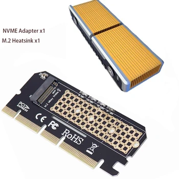 NVMe PCIe M2 NGFF ssd'den PCIe X4 Adaptör Kartına PCIe X4'ten M. 2 Kartına Bakır Soğutucu ile
