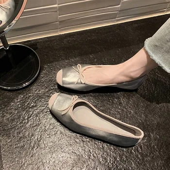 Kadınlar için Tatlı Pembe İpek Mary Jane Ayakkabı Kadın Ayak Bileği Toka Kalın Topuklu Pompalar Kadın Sığ Ağız Yay Daireler Bale parti ayakkabıları