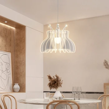 Modern akrilik Led avizeler ışıkları oturma yemek odası ev dekor taç kolye lamba mutfak asılı ışıklar armatür 2023