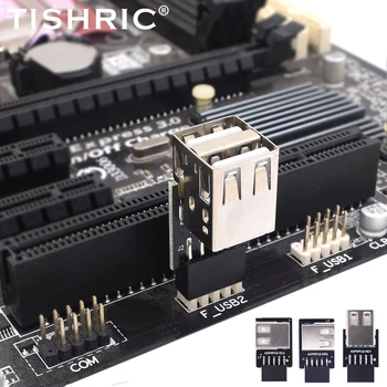 TISHRIC 9Pin 2 Port USB 2.0 Genişletme kartı USB 2.0 Anakart Başlığı 9pin 2 Port USB 2.0 Çift USB 9 Pin Dişi Adaptör