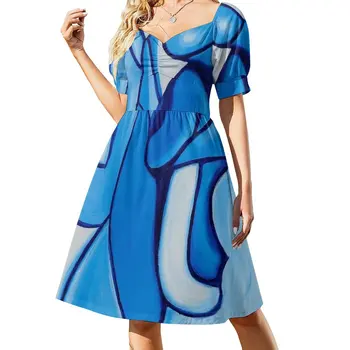 Yeni Mavi Kolsuz Elbise Kadın elbiseleri yaz elbisesi kadın yaz yaz elbisesi bayan 2023