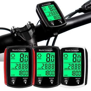 Evrensel Bisiklet Kilometre Sayacı Arka Bisiklet Kilometre Kablolu LCD Dokunmatik Ekran Açık Sürme için