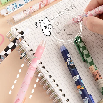 Karikatür Basın Geri Çekilebilir kurşun kalem silgisi Düzeltme Malzemeleri Kalem Tipi Silgi Yazma Okul Öğrenci Kırtasiye Hediye Ofis Silgi