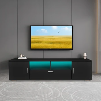 LED TV standı, LED ışıklı Modern TV dolabı, Oyun Oturma Odası Yatak Odası için 75