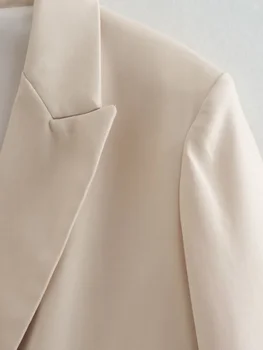 2023 Uzun Blazer Kadın Eril Ofis Blazer Kadın Kruvaze Ceket Kadın bahar uzun kollu elbise Blazers Kadın Ceket