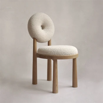 İskandinav kumaş yemek sandalyeleri ev mobilya ışık lüks balkon boş sandalye tasarımcı katı ahşap yemek sandalyesi arkalığı sandalyeler Z