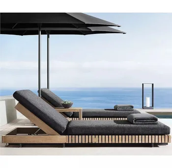 Açık Bahçe Villa Havuz Katı Ahşap Mobilya Tik Bronzlaşma Yatak Modelleme Ahşap Mobilya