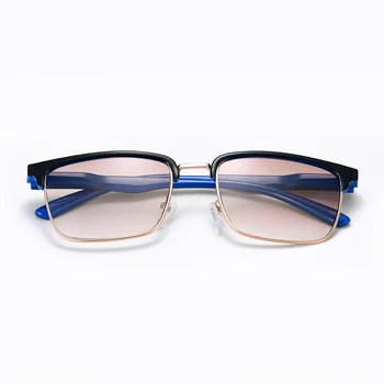 Moda Anti mavi ışık Metal okuma gözlüğü erkekler reçine asferik gözlük lensler reçete gözlük kadınlar +1.0 +2.0 +2.50