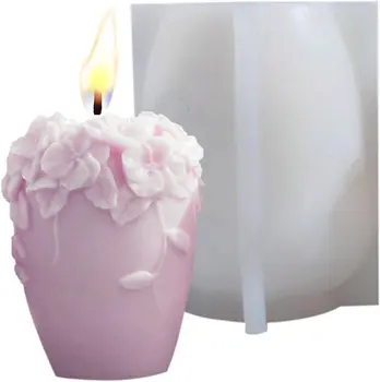 Çiçek Vazo Mum Kalıp, Silikon Rattan Çiçek Reçine Kalıp Sabun kek kalıpları Dekorasyon Mum Yapımı Reçine Epoksi Döküm Cla