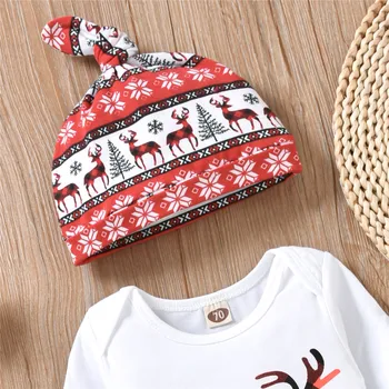 ZAFİLLE Noel Geyik Baskı Bebek Giysileri Set Kış Yenidoğan Kız Takım Elbise İlk Yeni Yıl Kostüm Bebekler Çocuklar İçin Bebek Kıyafetleri