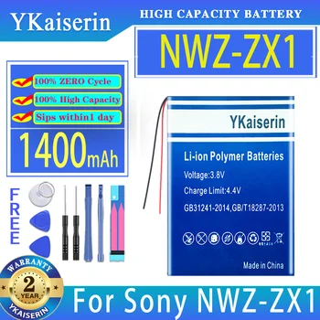 YKaiserin Pil 1400mAh Sony NWZ-ZX1 Walkman İçin NWZ-ZX1 Dijital Piller