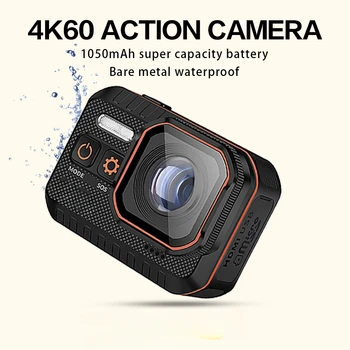 Eylem Kamera 4K60FPS Uzaktan Kumanda Ekranı ile Su Geçirmez Spor Kamera Sürücü Kaydedici Spor Kask Eylem Kamera Açık Mini