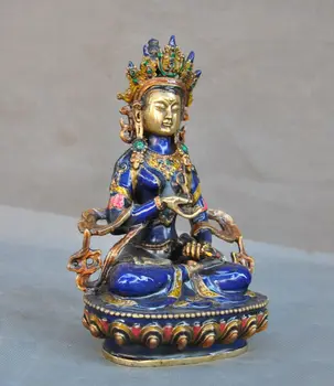 Tibet Budizmi bronz Emaye İşi Yaldızlı Vajrasattva Buda heykelleri tara Kwan-Yin
