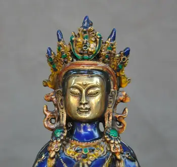 Tibet Budizmi bronz Emaye İşi Yaldızlı Vajrasattva Buda heykelleri tara Kwan-Yin