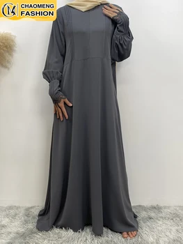 Chaomeng Abayas Kadınlar İçin Ön Fermuar uzun müslüman elbisesi Türkiye Kaftan İslam Giyim Ramazan Dubai Mütevazı Elbise Kaftan Marocain
