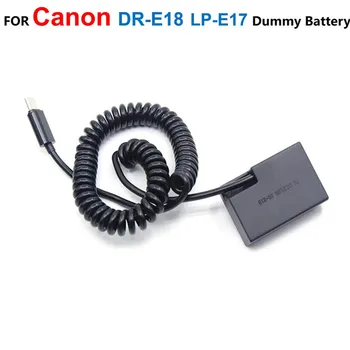 DR - E18 DC Çoğaltıcı LP-E17 Sahte Pil + ACK-E18 USB Tip C Güç Bankası Adaptörü Kablosu Canon EOS RP 750D 760D 800D 850D 8000D