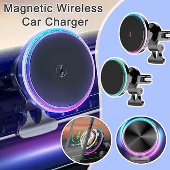 Yeni Araba Hava Firar halkalı telefon kılıfı Evrensel Tutucu 15W Manyetik Kablosuz Araç Hızlı Şarj İçin iPhone 2 Renk T9N7