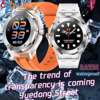 2023 Yeni TK19 akıllı saat Erkekler Buz Şeffaf Kılıf bluetooth Çağrı Müzik Çalma Oyunları 3ATM Su Geçirmez Spor Kadın Smartwatch