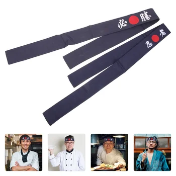 2 Adet Ninja Kafa Bandı Elbise Mens Şef Kostüm Erkekler Eşarp Pişirme Mutfak Japon Ev Geniş Bantlar Kadınlar