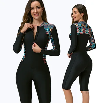 Pzhk Kadın Mayo Uzun Kollu Mayo Spor Sörf Tankini Beachwear İki Parçalı Mayo Havuzu Kadın mayo