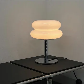 Italyan Tasarımcı Cam Hamburg Masa Lambası Yatak Odası Başucu Çalışması okuma ledi Gece Lambası Ev Dekor Atmosfer Lekeli masa lambası