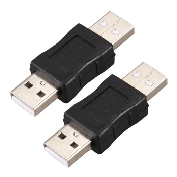 2X USB A Erkek-Erkek Konnektör Adaptörü Siyah