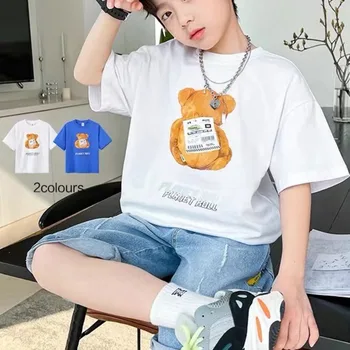 Bebek Tee çocuk T-Shirt Erkek Bebek çocuğun T-shirt Elbise Yaz Kısa Kollu Kore Tshirt Erkek Kore Çocuklar Üstleri Giyim