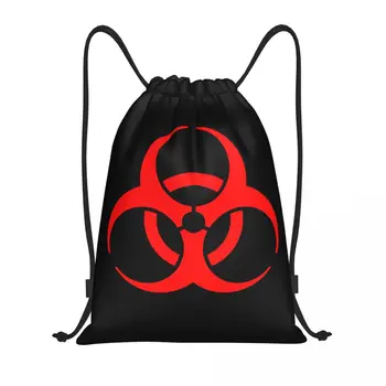 Özel Şemsiye Şirketleri Biyolojik Tehlike Logo İpli alışveriş çantaları Yoga Sırt Çantaları Erkekler Kadınlar Spor Salonu Sırt Çantası