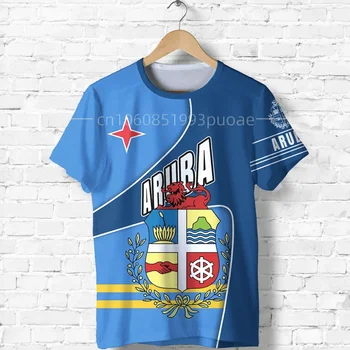 Ilkbahar ve Yaz Yeni Aruba T-shirt dıy Ücretsiz Özel Ad Numarası T-shirt Bayrağı Aruba Üniversitesi Baskı erkek giyim