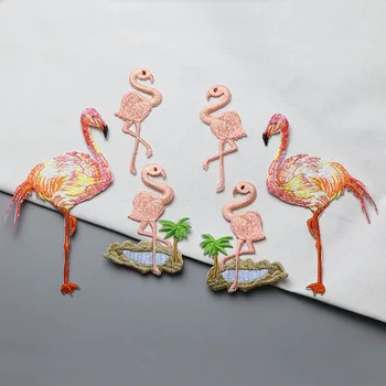 Giyim için yamalar Termal Demir Giysi Çıkartmalar Yapışkanlı Aksesuarları Yama Rozeti Flamingo Etiket Sırt Çantası Dikiş Transferi