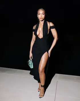 Yaz Yeni Varış Siyah Renk kadınlar için açık omuzlu Seksi Yarık Derin V Yaka Bandaj Bodycon Midi Uzunlukta Elbise Akşam Parti Elbise
