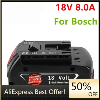 100 % Original18V 8ah şarj edilebilir lityum iyon batarya için Bosch 18V 6.0 A Yedek Pil Taşınabilir Yedek BAT609