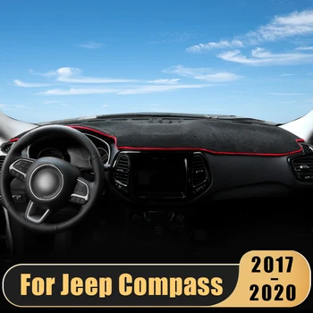 Jeep Pusula 2017 2018 için 2019 2020 Araba Dashboard kapak güneş gölge önlemek ışık Mat gösterge paneli halı iç aksesuarları