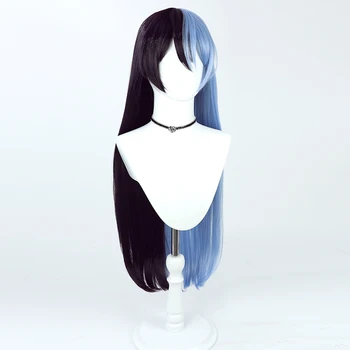 Proje Sekai Renkli sahne Aoyagi Toya Cosplay Peruk 90 cm uzun mavi siyah ısıya dayanıklı sentetik saç Cadılar Bayramı partisi