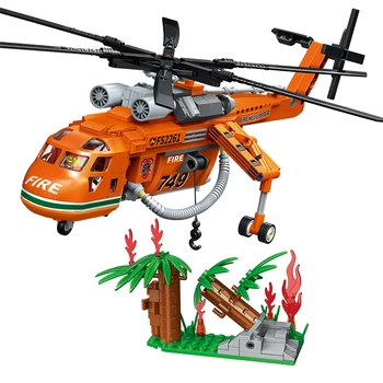 2023 Yeni 596 ADET Şehir Yapı Taşları İtfaiye Helikopter Blok Setleri İtfaiyeci Oyuncaklar Tuğla Modeli Oyuncaklar Yetişkin Çocuklar İçin hediyeler