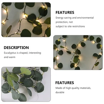 2 M açık dekor LED dekoratif ışık okaliptüs yaprakları peri yeşillik asma lamba Plastictextured kapalı