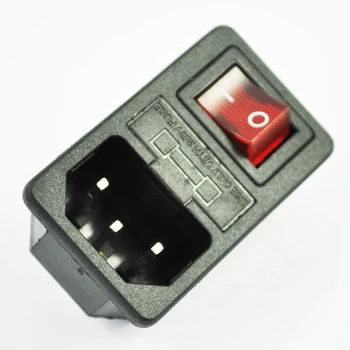 Sigorta Anahtarı 10A 250V 3 Pin IEC320 C14 ile 3X Giriş Erkek Güç Soketi