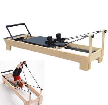 Ev Egzersiz Makinesi Beyaz Ahşap Sabitleme Çekirdek Vücut Pilates Reformer