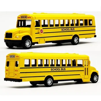 Diecast Alaşım Okul Otobüsü çocuklar için oyuncak araba 1/64 Atalet Araç Modeli Geri Çekin Araba Çocuk Eğitici Oyuncaklar Çocuk Hediye