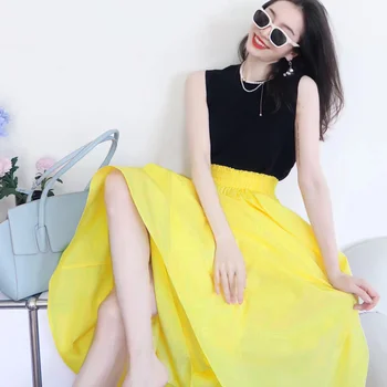 Kore Yaz kutlama elbiseleri Kıyafetler 2023 Yeni Moda Zarif Mizaç Yüksek Bel Etek Slim Fit İki Parçalı Set Kadınlar İçin