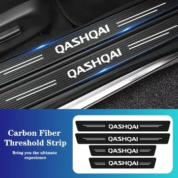 4 Adet Karbon Fiber Araba Çizik Kapı Eşiği Eşik Çıkartmalar Dekoratif şerit Nissan Qashqai 2015 İçin 2016 2017 2018 J11a