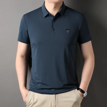 Yaz High-end Yaka İş Ofset Baskı Marka Serin erkek POLO GÖMLEK T-shirt Kore Tasarımcı Kısa kollu Üst M-3XL