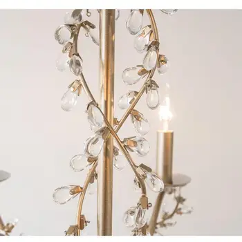 Vintage Gümüş LED mumluk parlaklık ışık Ev dekor Kristal avize Lamba Oturma Odası Yatak Odası kolye Avize aydınlatma