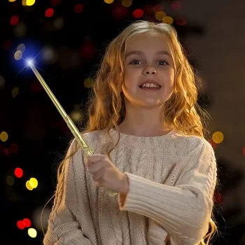 Sihirbazı Değnek Ses Aydınlatıcı Oyuncak Çocuklar Kızlar için Parti Kostüm Noel Cosplay