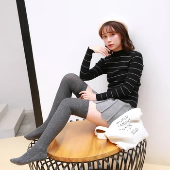 Gümüş İpek Diz Çorap 2017 Sonbahar ve Kış Uzun Parlak Yüksek Japon Koleji Pamuk kadın Çorap Üreticisi 3014