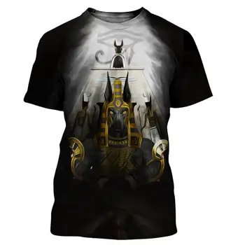 Büyük boy Anubis Erkekler ve Kadınlar Yeni Moda Baskılı T-Shirt Streetwear Tops Dropshipping T Shirt